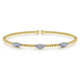 Gabriel & Co. BG4437-62M45JJ 14K White-Yellow Gold Bujukan Bead Cuff Bracelet with Diamond Filled Marquise Stations
