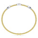 Gabriel & Co. BG4437-62M45JJ 14K White-Yellow Gold Bujukan Bead Cuff Bracelet with Diamond Filled Marquise Stations