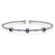 Gabriel & Co. BG4438-62W45SA 14K White Gold Bujukan Bead Cuff Bracelet with Sapphire and Diamond Halo Stations