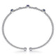 Gabriel & Co. BG4438-62W45SA 14K White Gold Bujukan Bead Cuff Bracelet with Sapphire and Diamond Halo Stations
