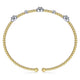 Gabriel & Co. BG4440-62M45JJ 14K White-Yellow Gold Bujukan Bead Cuff Bracelet with Diamond Cluster Stations