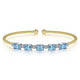 Gabriel & Co. BG4448-62M45BT 14K White-Yellow Gold Bujukan Bead Cuff Bracelet with Blue Topaz and Diamond Stations