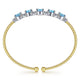 Gabriel & Co. BG4448-62M45BT 14K White-Yellow Gold Bujukan Bead Cuff Bracelet with Blue Topaz and Diamond Stations