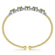 Gabriel & Co. BG4448-62M45PE 14K White-Yellow Gold Bujukan Bead Cuff Bracelet with Peridot and Diamond Stations