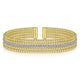 Gabriel & Co. BG4449-62M45JJ Wide 14K White-Yellow Gold Bujukan Bead Cuff Bracelet with Inner Diamond Channel