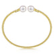 Gabriel & Co. BG4475-62Y4JPL 14K Yellow Gold Bujukan Bead Split Cuff Bracelet with Cultured Pearls
