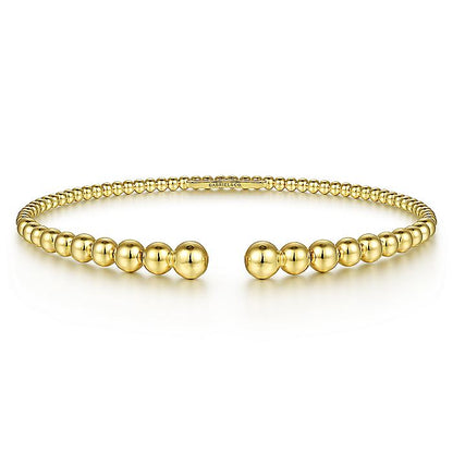 Gabriel & Co. BG4585-62Y4JJJ 14K Yellow Gold Bujukan Open Bangle in size 6.25