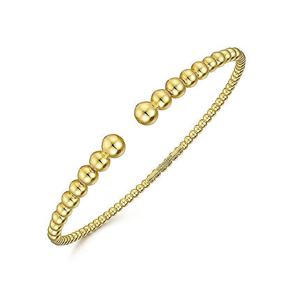Gabriel & Co. BG4585-62Y4JJJ 14K Yellow Gold Bujukan Open Bangle in size 6.25