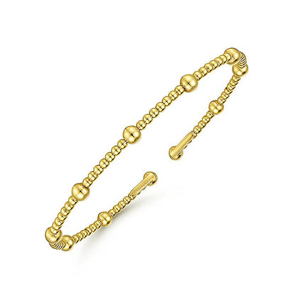 Gabriel & Co. BG4603-62Y4JJJ 14K Yellow Gold Bujukan Open Bangle in size 6.25