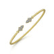 Gabriel & Co. BG4612-62Y45JJ 14K Yellow Gold Bujukan Bead Split Cuff with Diamonds