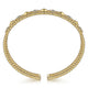 Gabriel & Co. BG4615-62Y45JJ 14K Yellow Gold Bujukan Bead Cuff Bracelet with Inner Diamond Cluster and Gold Pyramid Connectors.