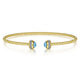 Gabriel & Co. BG4619-62Y45BT 14K Yellow Gold Diamond and Blue Topaz Bujukan Open Bangle