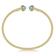 Gabriel & Co. BG4619-62Y45BT 14K Yellow Gold Diamond and Blue Topaz Bujukan Open Bangle