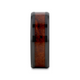 BENNY Black Ceramic Polished Beveled Edges Men's Wedding Band with Bubinga Wood Inlay - 8mm