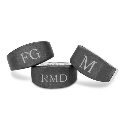 12MM Tungsten RAW Silver Signet Ring