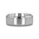 CORONAL Men's Polished Finish Beveled Edges Titanium Wedding Ring with Raised Center - 6mm & 8mm
