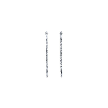 Gabriel & Co. EG10291W45JJ 14K White Gold Prong Set 50mm Round Inside Out Diamond Hoop Earrings