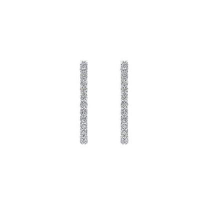 Gabriel & Co. EG10864W45JJ 14K White Gold Prong Set 25mm Round Inside Out Diamond Hoop Earrings
