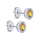 Gabriel & Co. EG11000W45CT 14K White Gold Round Halo Citrine and Diamond Stud Earrings