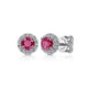 Gabriel & Co. EG11602W45RA 14K White Gold Round Diamond Halo Ruby Stud Earrings