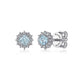 Gabriel & Co. EG11819W45AQ 14K White Gold Round Halo Aquamarine and Diamond Stud Earrings