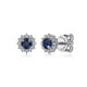 Gabriel & Co. EG11819W45SA 14K White Gold Round Sapphire and Diamond Halo Stud Earrings