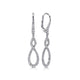 14K White Gold Diamond Lever Back Drop Earrings
