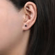 14K Rose Gold Diamond Halo Garnet Stud Earrings
