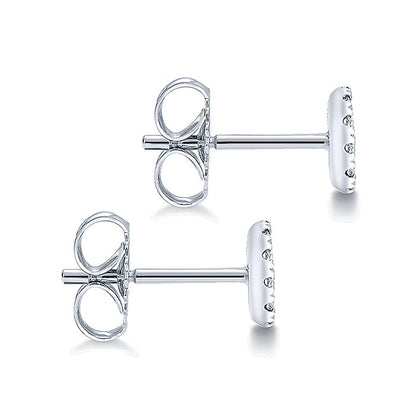 Gabriel & Co. EG12967W45JJ 14K White Gold Round Pavé Diamond Stud Earrings