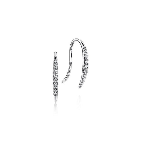 Gabriel & Co. EG13084W45JJ 14K White Gold Tapered Diamond Threader Drop Earrings