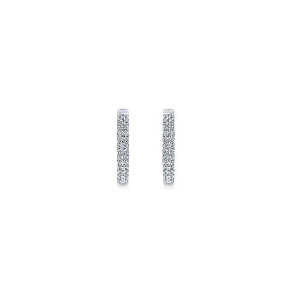 Gabriel & Co. EG13173W45JJ 14K White Gold 10mm Diamond Classic Huggies