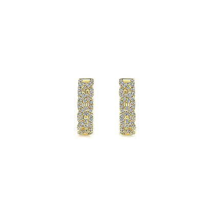 Gabriel & Co. EG13232Y45JJ 14K Yellow Gold 15mm Diamond Rope Huggies