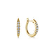 14K Yellow Gold Classic Round 15mm Diamond Huggie Earrings
