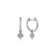 Gabriel & Co. EG13335W45JJ 14K White Gold Cushion Cut Pavé 10mm Diamond Drop Earrings