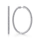 Gabriel & Co. EG13507W45JJ 14K White Gold French Pavé 40mm Round Inside Out Diamond Hoop Earrings
