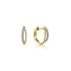 14K Yellow Gold Twisted Pavé 10mm Diamond Huggie Earrings
