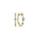 14K Yellow Gold 15mm Diamond Station Huggie Earrings