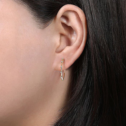 Gabriel & Co. EG13761Y45JJ 14K Yellow Gold 20mm Classic Diamond Station Hoop Earrings