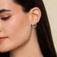 14K White Gold Open Diamond Circle Bypass Hoop Earrings
