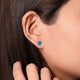 Gabriel & Co. EG13961W45BT 14K White Gold Round Blue Topaz Floating Diamond Halo Stud Earrings
