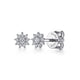 14K White Gold Cluster Diamond Flower Stud Earrings