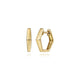 14K Yellow Gold Geometric Huggie Earrings