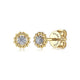 Gabriel & Co. EG14080M45JJ 14K Yellow-White Gold Diamond Pavé Center and Bujukan Frame Stud Earrings