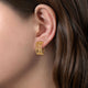 14K Yellow Gold 20 mm Wide Open Pattern Huggie Earrings