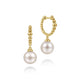 14K Yellow Gold Bujukan Pearls Drop Huggie Earrings