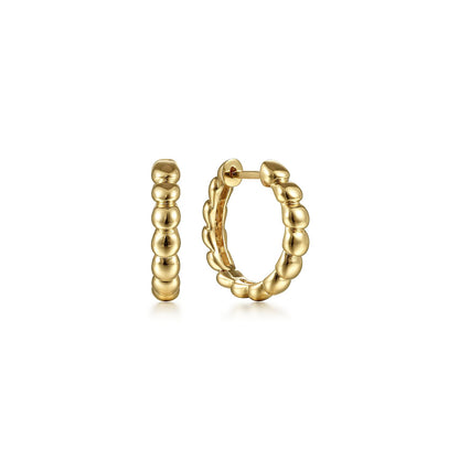 14K Yellow Gold Bujukan Huggie Earrings