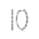 14K White Gold 30mm Diamond Classic Hoop Earrings