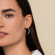 14K White Gold 30mm Diamond Classic Hoop Earrings