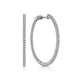 14K White Gold 40mm Inside Out Diamond Hoop Earrings