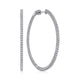 14K White Gold 50mm Inside Out Diamond Hoop Earrings